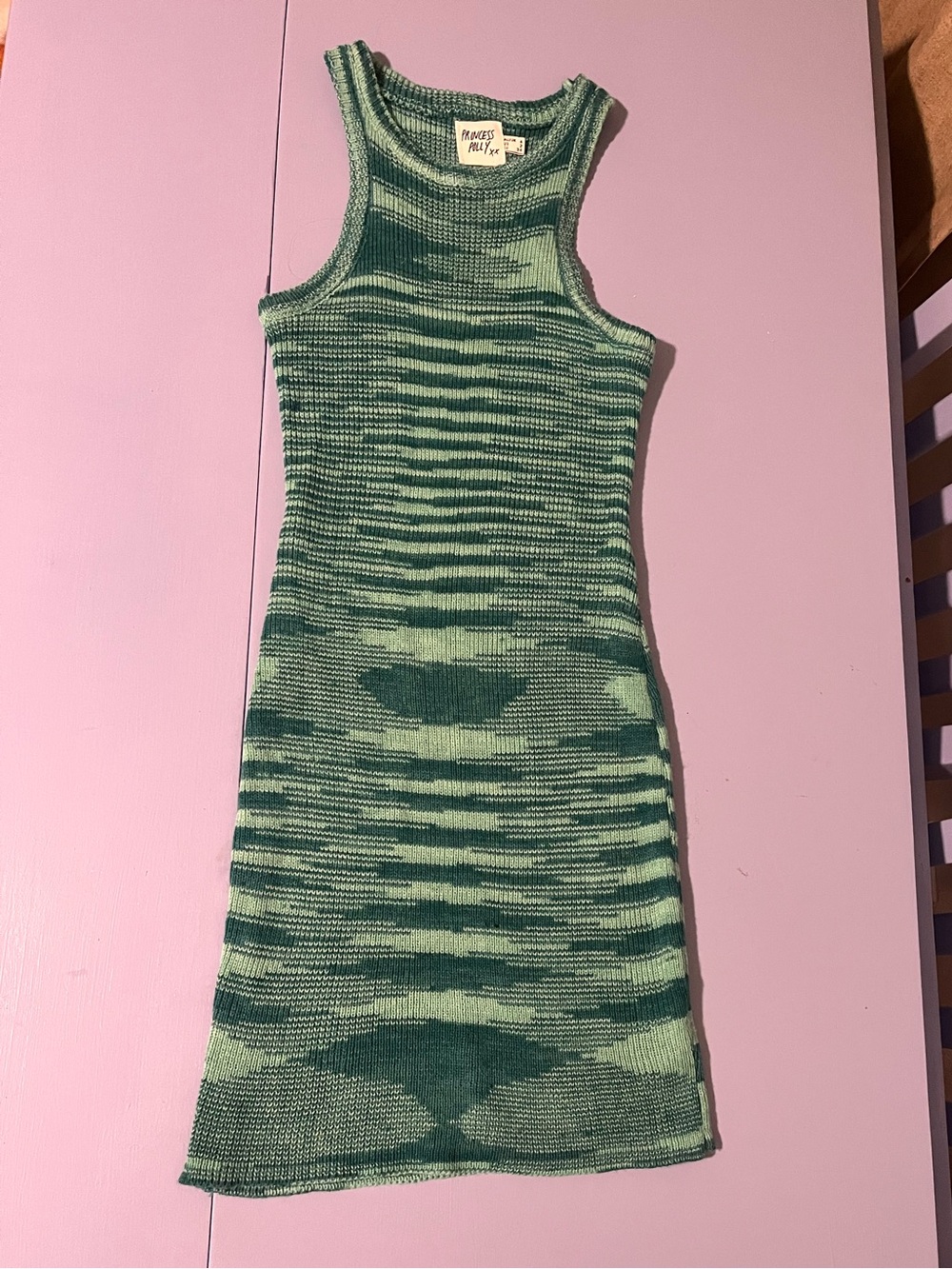 Princess Polly Green Striped Knit Midi Dress